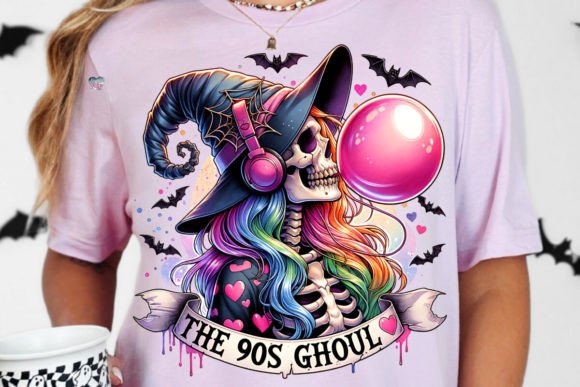 90s Ghoul Retro Halloween PNG: Spooky Design Asset