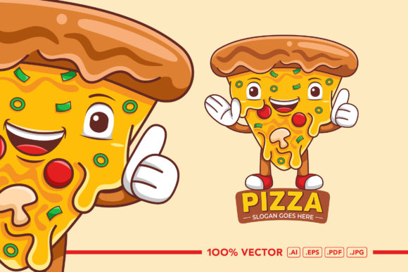 Adorable Pizza Mascot: Your Go-To Vector Logo Graphic