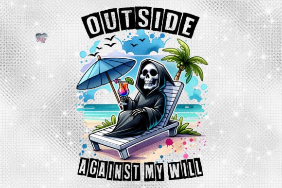 Cute Grim Reaper PNG Goth Summer Design