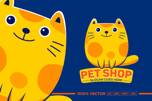 Cute Pet Shop Mascot Logo Vector for Branding
