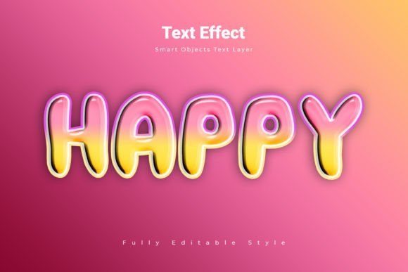 Happy Psd Text Style Effect Mockup for Modern Design