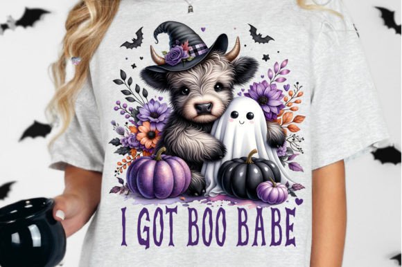 Highland Cow Cute Ghost PNG Halloween