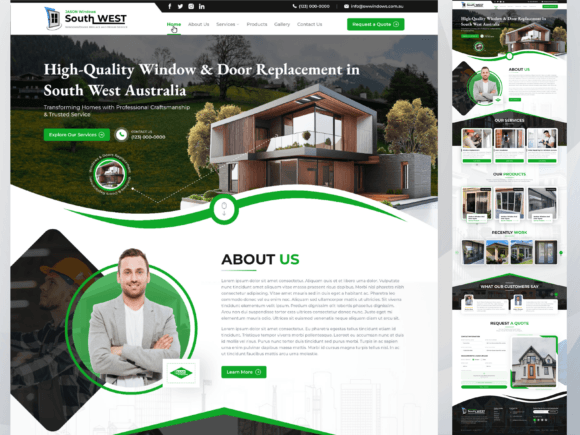 Modern UI Kit for Window & Door Service Websites