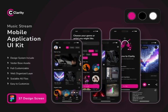 Music Stream App Mobile UI KIT