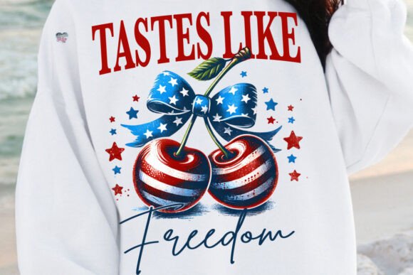 Patriotic America Cherries PNG for 4th of July Designs