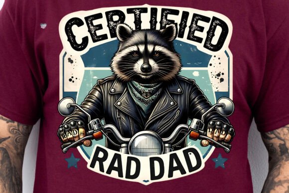 Rad Dad Raccoon Biker PNG: A Versatile Design Asset