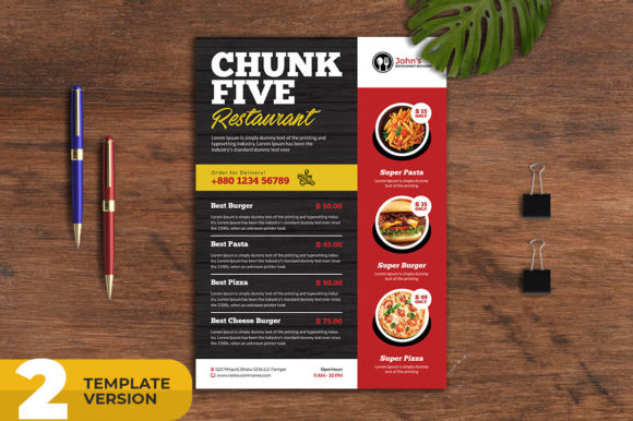 Restaurant Food Menu Flyer Pack: Elevate Your Brand's Visuals