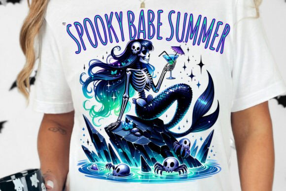 Spooky Babe Summer Goth Mermaid PNG