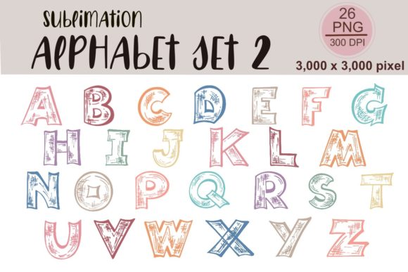 Sublimation Alphabet Set 2: Vibrant Fonts for Creative Projects